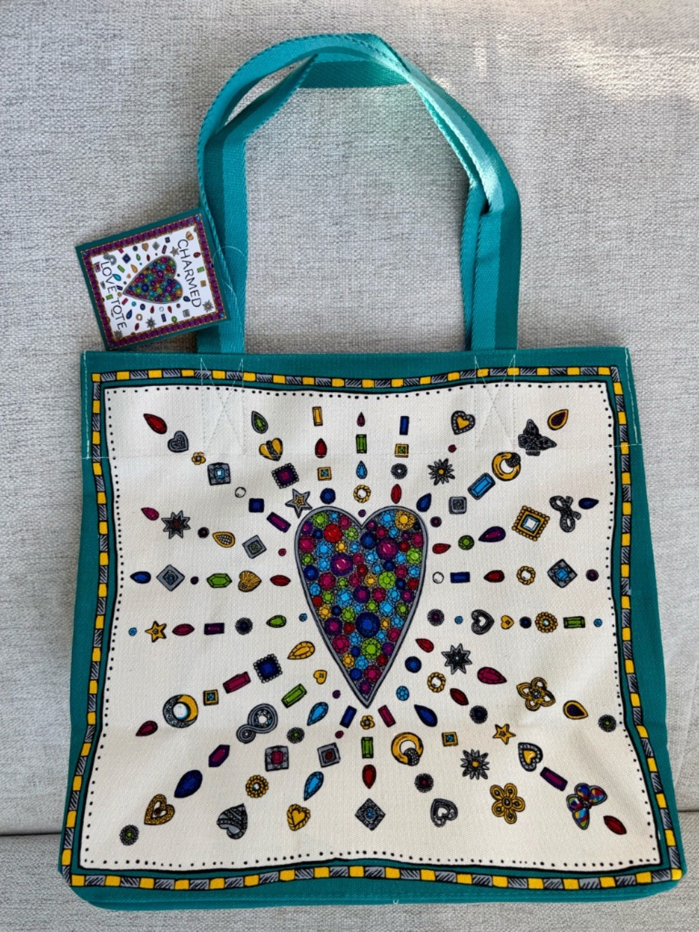 Brighton Charmed Love Canvas Tote Bag NWT! - Picture 2 of 5